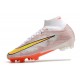 Nike Zoom Mercurial Superfly IX Elite FG Blanc Argent Jaune