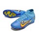 Crampon Nike Mercurial Superfly 9 Elite FG X Mbappe Bleu Baltique Blanc