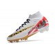 Crampon Nike Mercurial Superfly 9 Elite FG MR Blanc Rouge Or