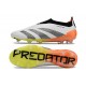 Chaussure Adidas Predator Elite Laceless FG Blanc Noir Orange