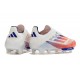 Chaussures adidas F50+ Laceless FG Advancement - Blanc Rouge Bleu