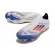 Chaussures adidas F50+ Laceless FG Advancement - Blanc Rouge Bleu
