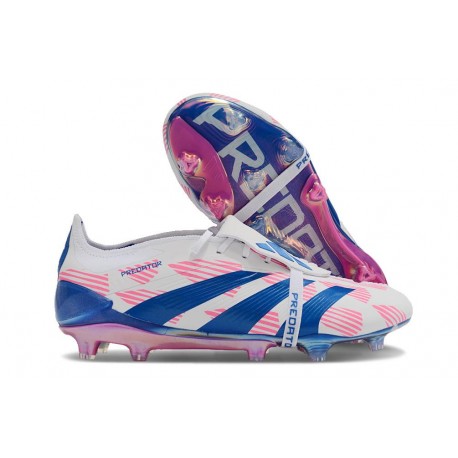 Adidas Predator Elite Tongue FG Blanc Ftwr Bleu Solaire Rose Solaire