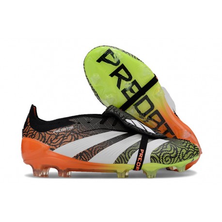Chaussure Adidas Predator Elite FT FG Noir Blanc Orange Vert