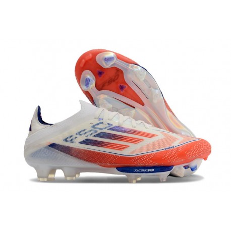 Chaussure de Foot adidas F50+ Elite FG Advancement - Blanc Rouge Bleu