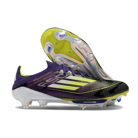 Chaussure de Foot adidas F50+ Elite FG Fast Reborn - Violet Blanc Lucid Lemon