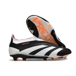 Chaussure Adidas Predator Elite Laceless FG Noir Blanc Orange