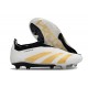 Chaussure Adidas Predator Elite Laceless FG Blanc Or