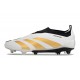Chaussure Adidas Predator Elite Laceless FG Blanc Or