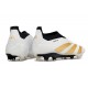 Chaussure Adidas Predator Elite Laceless FG Blanc Or
