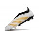 Chaussure Adidas Predator Elite Laceless FG Blanc Or