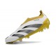 Chaussure Adidas Predator Elite Laceless FG Blanc Or Gris