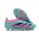 Chaussure Adidas Predator Elite Laceless FG Bleu Rose