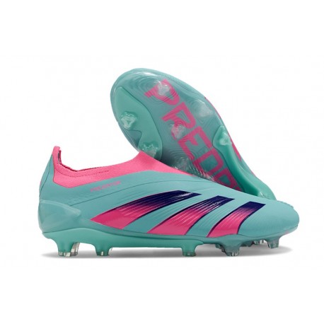 Chaussure Adidas Predator Elite Laceless FG Bleu Rose