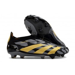 Chaussure Adidas Predator Elite Laceless FG Noir Or