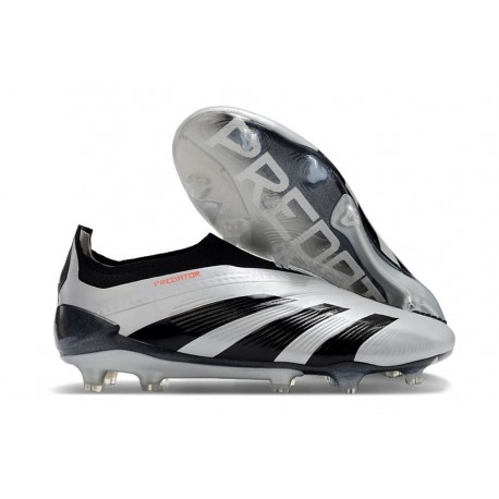 Chaussure Adidas Predator Elite Laceless FG Argent Noir