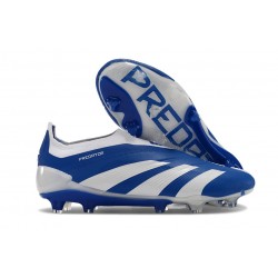 Chaussure Adidas Predator Elite Laceless FG Bleu Blanc