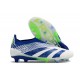 Chaussure Adidas Predator Elite Laceless FG Blanc Bleu Vert