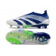 Chaussure Adidas Predator Elite Laceless FG Blanc Bleu Vert