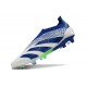 Chaussure Adidas Predator Elite Laceless FG Blanc Bleu Vert