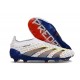 Chaussure Adidas Predator Elite Laceless FG Blanc Gris Bleu Rouge