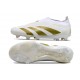 Chaussure Adidas Predator Elite Laceless FG Blanc Or