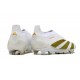 Chaussure Adidas Predator Elite Laceless FG Blanc Or