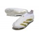 Chaussure Adidas Predator Elite Laceless FG Blanc Or