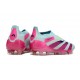 Chaussure Adidas Predator Elite Laceless FG Bleu Très Pâle Rose Lucide Jaune Semi Solaire