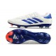 Chaussure adidas Copa Pure II Elite FG Cuir Blanc Ftwr Bleu Lucide Rouge Solaire