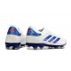 Chaussure adidas Copa Pure II Elite FG Cuir Blanc Ftwr Bleu Lucide Rouge Solaire