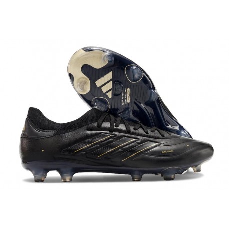 Chaussure adidas Copa Pure II Elite FG Cuir Noir Carbone Or Métallique