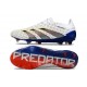 Adidas Predator Elite FG Nouvelles Blanc Gris Rouge Bleu
