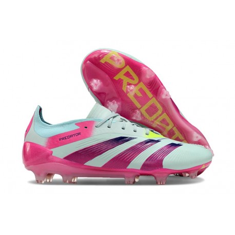 Adidas Predator Elite FG Bleu Très Pâle Rose Lucide Jaune Semi Solaire