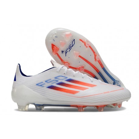 adidas F50 Elite FG Nouveau Crampon Blanc Rouge Noir
