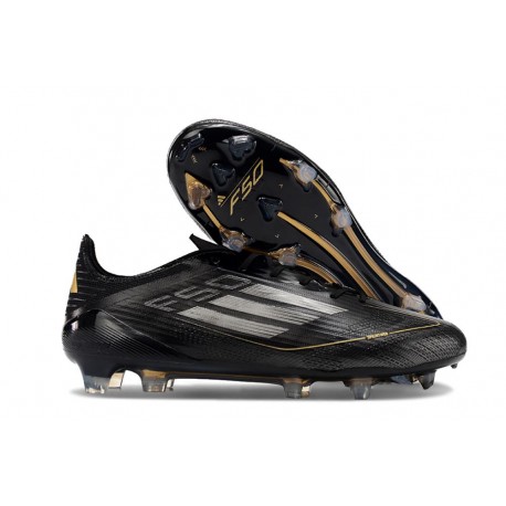 adidas F50 Elite FG Nouveau Crampon Dark Spark - Noir Argenté Doré