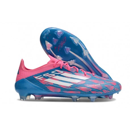 adidas F50 Elite FG Nouveau Crampon Bleu Solaire Blanc Ftwr Rose