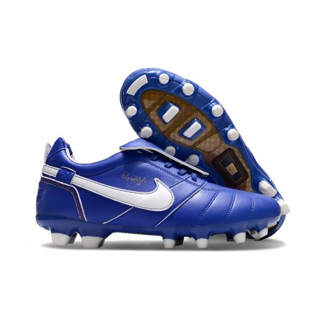 Chaussure Nike Tiempo Legend X Elite FG Bleu Blanc