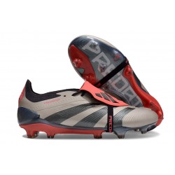 Adidas Predator Elite Fold-over Tongue FG Platin Métallique Noir Aurore Carbone