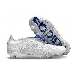 Adidas Predator Elite Fold-over Tongue FG Blanc Argent Métallique Royal Vif