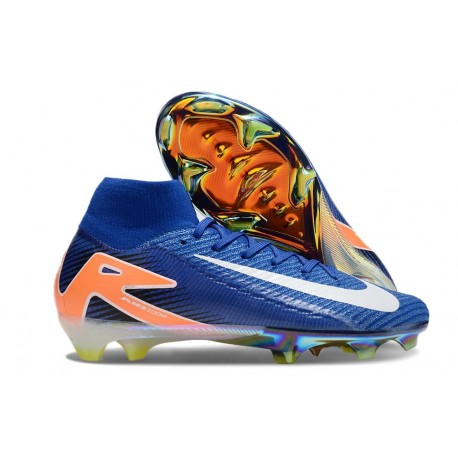 Nike Zoom Mercurial Superfly X Elite FG Bleu Blanc Orange