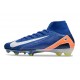 Nike Zoom Mercurial Superfly X Elite FG Bleu Blanc Orange