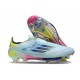 Chaussures adidas F50+ Laceless FG Bleu Très Pâle Semi Bleu Lucide Jaune Semi Solaire