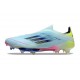 Chaussures adidas F50+ Laceless FG Bleu Très Pâle Semi Bleu Lucide Jaune Semi Solaire
