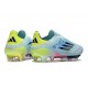Chaussures adidas F50+ Laceless FG Bleu Très Pâle Semi Bleu Lucide Jaune Semi Solaire