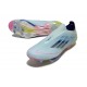 Chaussures adidas F50+ Laceless FG Bleu Très Pâle Semi Bleu Lucide Jaune Semi Solaire