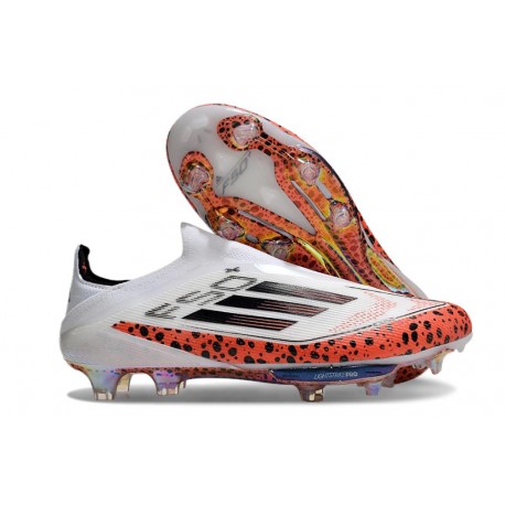 Chaussures adidas F50+ Laceless FG X Messi Blanc Noir Rouge