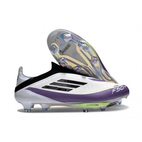 Chaussures adidas F50+ Laceless FG X Messi Blanc Ftwr Noir Violet Uni