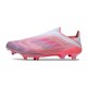 Chaussures adidas F50+ Laceless FG Rose Blanc