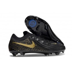 Nike Phantom Luna II Elite FG Noir Or Monnaie Métallique
